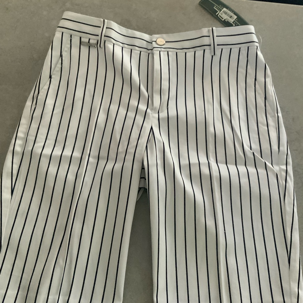 Lauren Ralph Lauren White and Black Striped Women Shorts